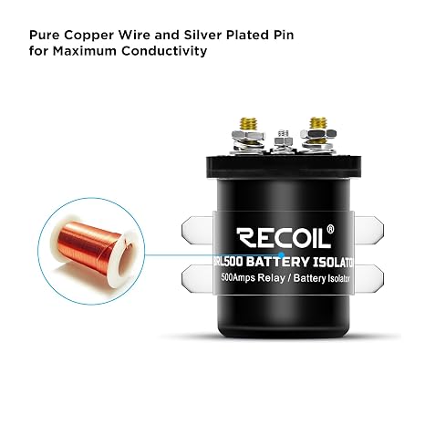 RECOIL 500 Amp Mobile Audio Battery Isolator and High Current Starter Relay