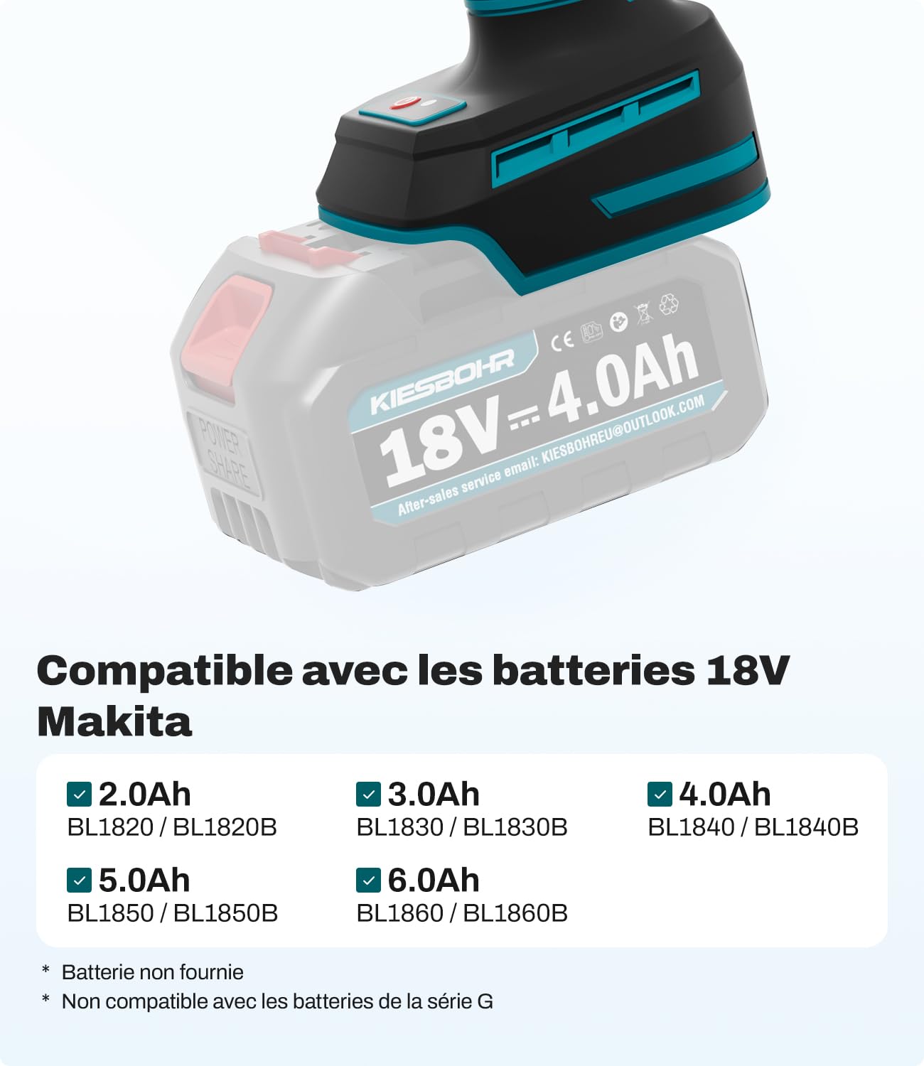 Sécateur Sans Fil 25mm,pour Makita 18V (sans batterie) | Coupe 25 mm / 15 mm, Moteur sans balais 150N. Sécurité 2 étapes + verrouillage auto 30s, Lame de rechange incluse