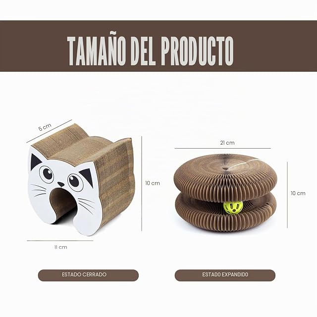 Foto 2 de 8 de duozoanz Rascador Gato Cat Scratcher, 21 * 21 * 10CM Juguetes para Gatos