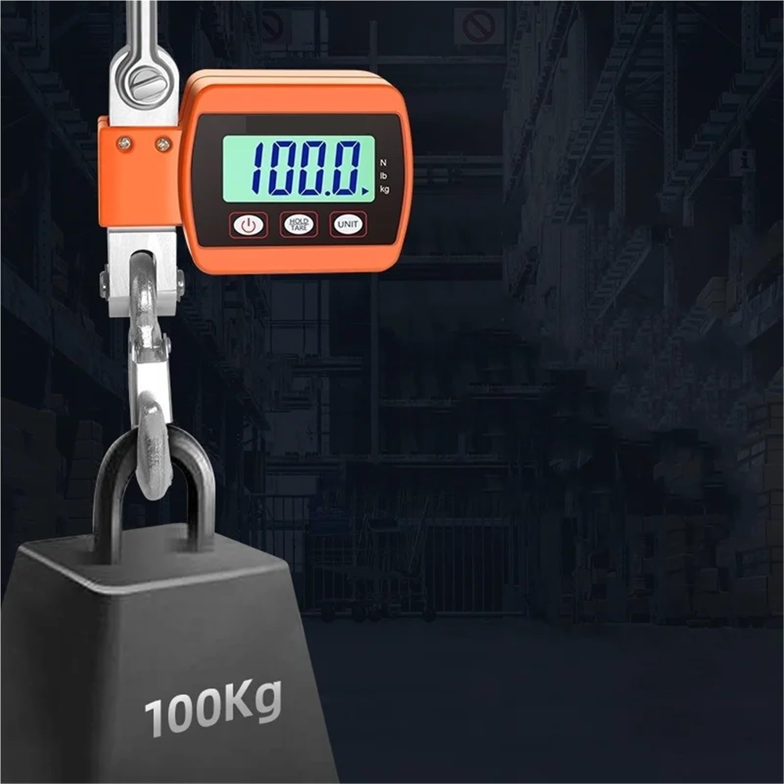 0,05-500 kg Cyfrowa waga dźwigowa, wytrzymała, wisząca waga hakowa, do ważenia na zewnątrz, Precyzyjny i wszechstronny(Oranje)