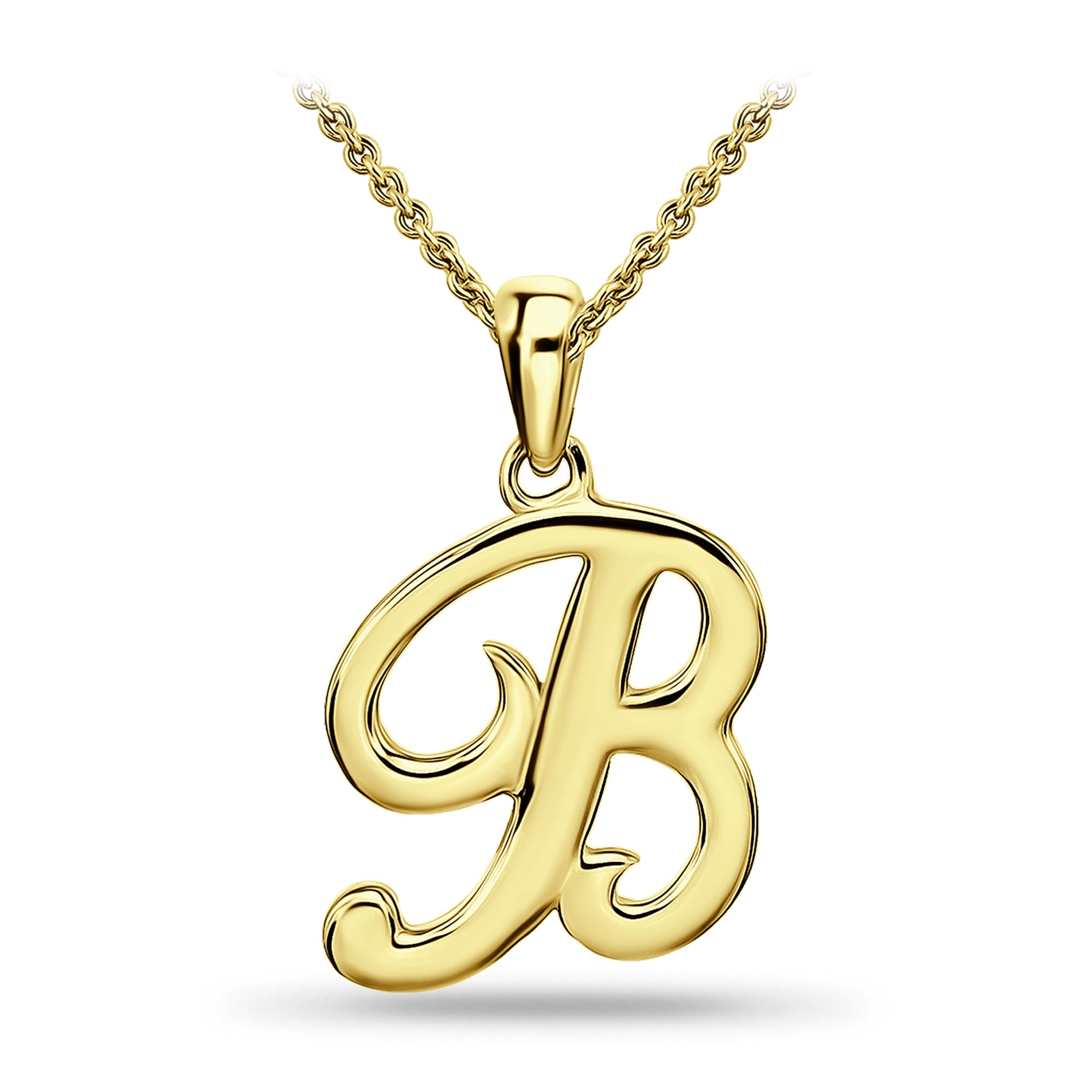 Letter Initial Necklace, Alphabet Letter Pendant Necklace, Sterling Silver, Gold, Rose Gold Necklace for Women, Elegant Initial Necklaces, Personalized Custom Women's Necklaces