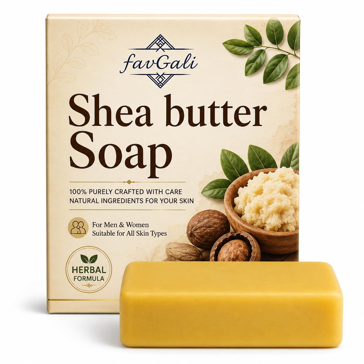 Shea Butter Soap Pack of 4 | 100g Each | Handmade Herbal Shea Butter Bathing Soap | Natural Moisturizing Soap for Glowing Soft Smooth Skin | Family Value Pack-image-26