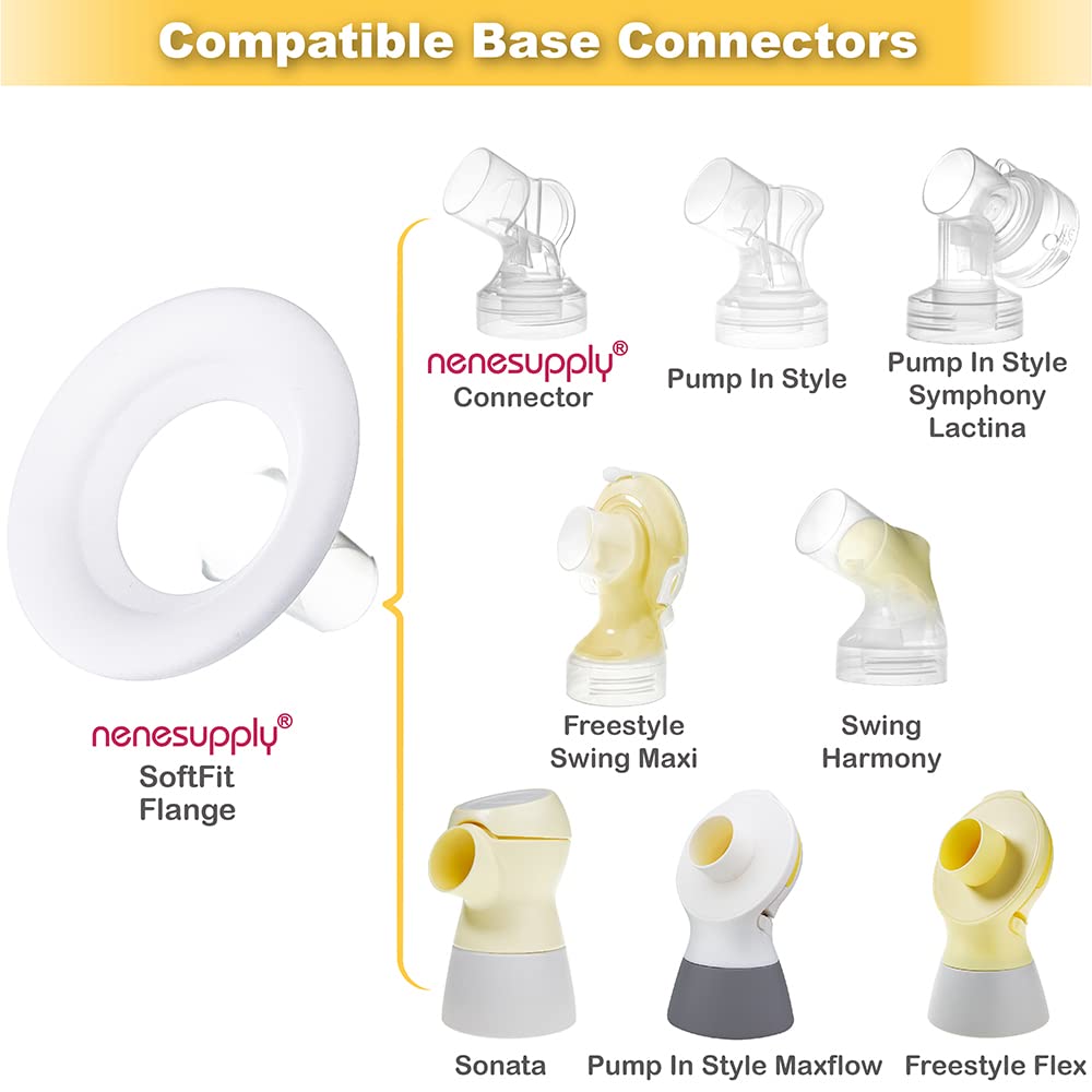 Nenesupply 19mm Soft Flange Compatible with Medela Breast Pump Parts Replace 19mm Flange for Medela Accessories Compatible with Pump in Style Parts Symphony Swing Harmony Pump and Personalfit Flex