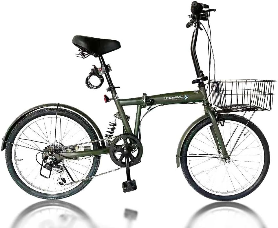 VILLE 20吋 ファットタイヤの折り畳み自転車 リヤサス/外装6段/ブラック