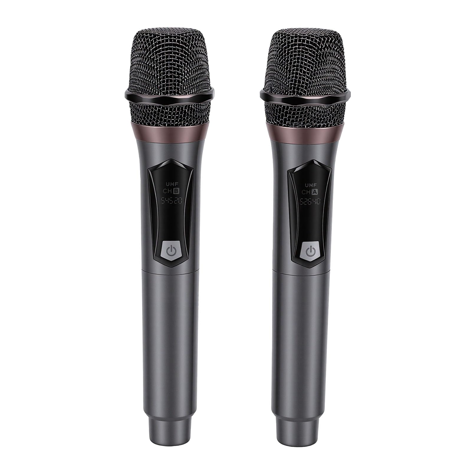 Tonysa Set di Microfoni Mixer a 4 con Doppio Microfono UHF Wireless Console di Missaggio RGB per Karaoke Domestico Supporto DJ MP3 Alimentazione Bluetooth 48V Interfaccia USB
