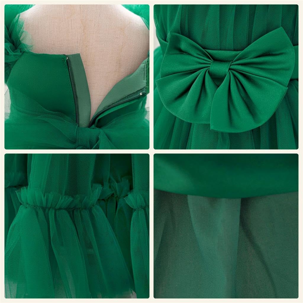 Lito Angels Vestido de Ceremonia de Princesa para Niñas Pequeñas de Tul con Lazo y Diadema para Boda Fiesta Cumpleaños Sesión de Fotos, Talla 74-114, 9 Meses - 3 Años