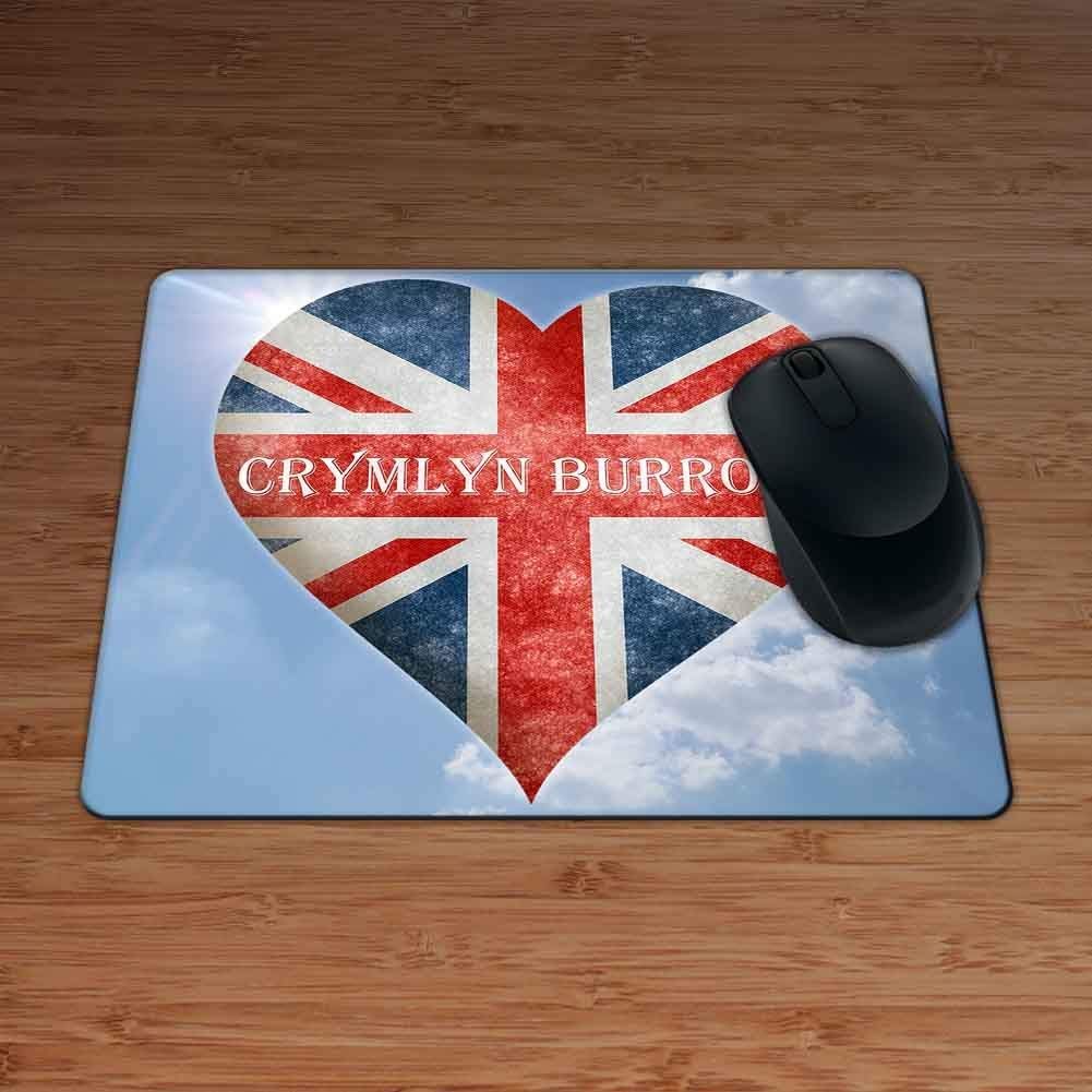 Love Crymlyn Burrows Union Flag Heart Design Premium Mouse Mat - 5mm Thick
