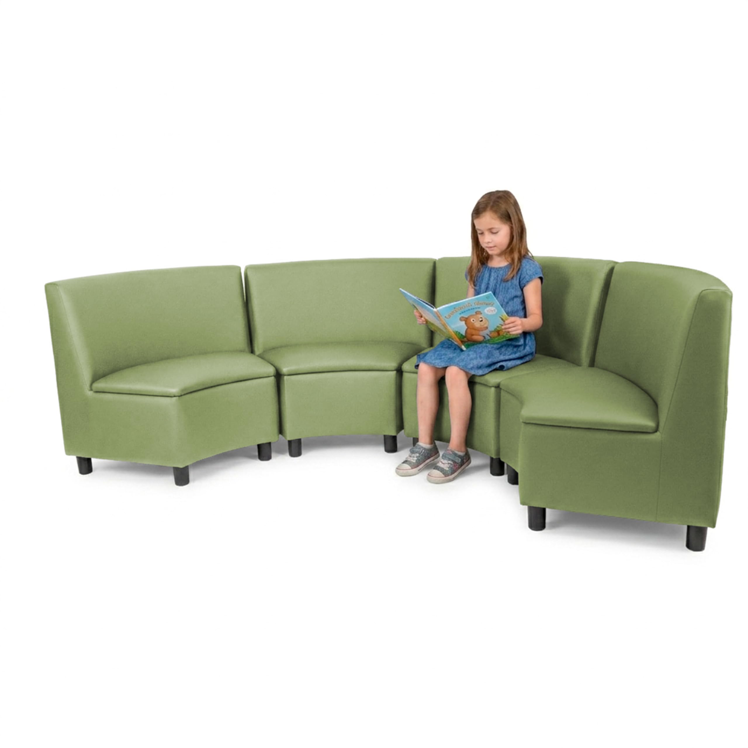 FDP Kid Comfort Collective Modular Wedge Chairs, 4-Pack - Fern Green