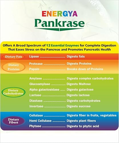 Miniatura 2 de ENERGYA PANKRASE_Combinación de 12 Enzimas para Gas, Hinchazón. Enzimas Ayuda en la Digestión de Alimentos y Absorción de Nutrientes (Paquete de 5)