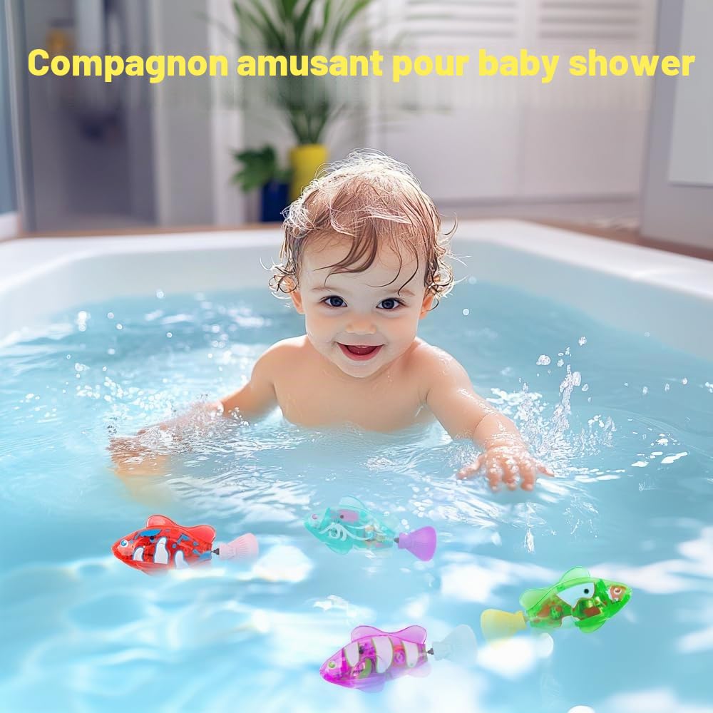 4 pièces de jouets Robo Fish pour chats, poisson électronique pour animaux de compagnie, Robo Fish, poissons électriques avec lumières, fonctionnant sur piles, jouet interactif flottant pour