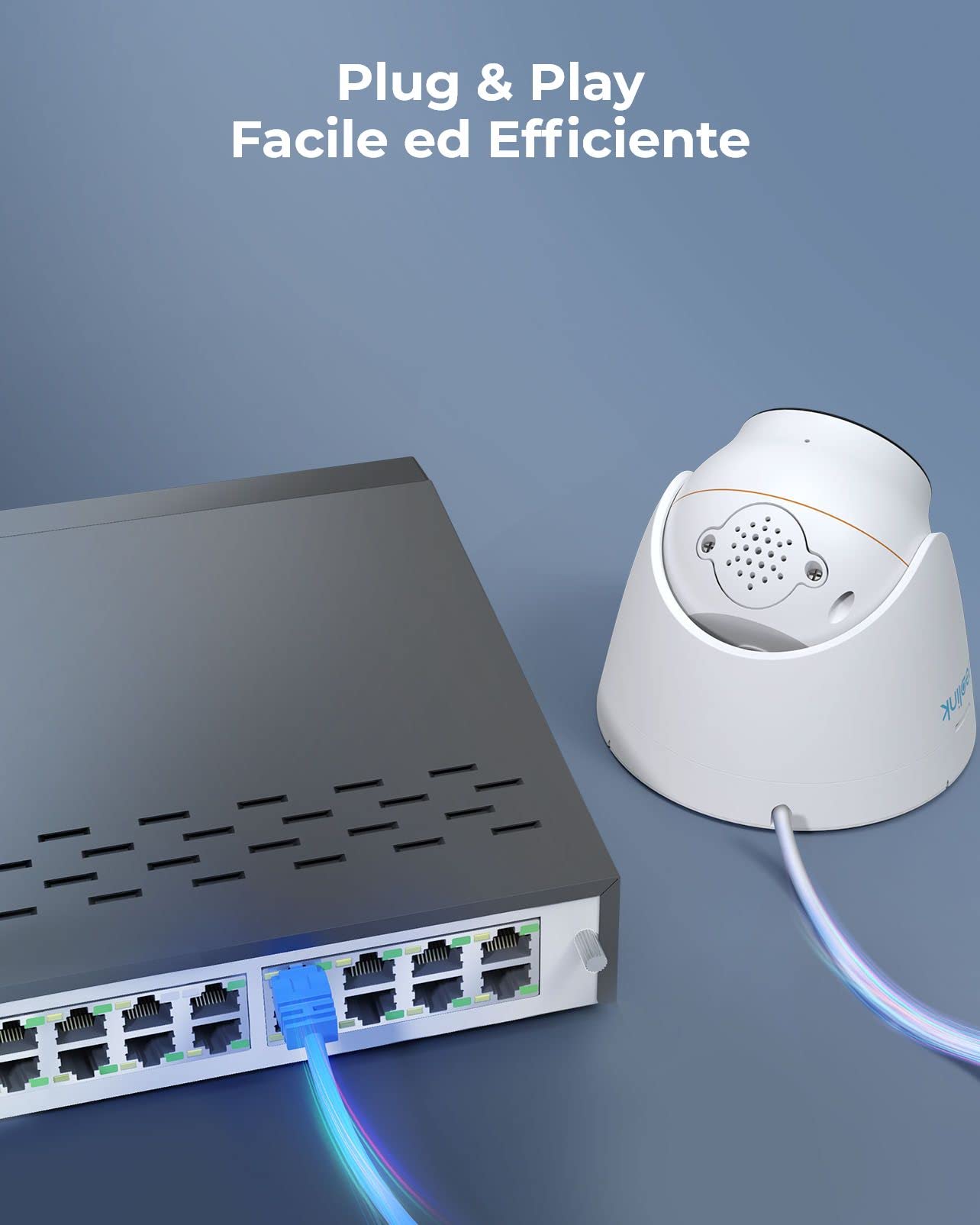 Reolink 12MP Kit Videosorveglianza Poe, NVR 16CH 4TB e 8X Telecamera Esterno Interno con Faretto, Rilevamento di Persona/Veicolo/Pet, Audio Bidirezionale, Sistema Espandibile a 16TB, RLK16-1200D8-A
