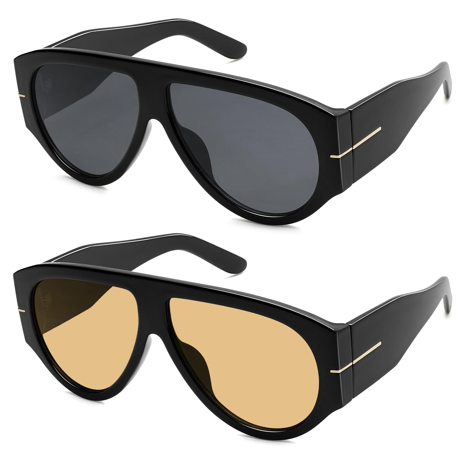 AR82227 - Gafas de sol de aviador retro de gran tamaño para mujer y hombre, estilo clásico de los años 70
