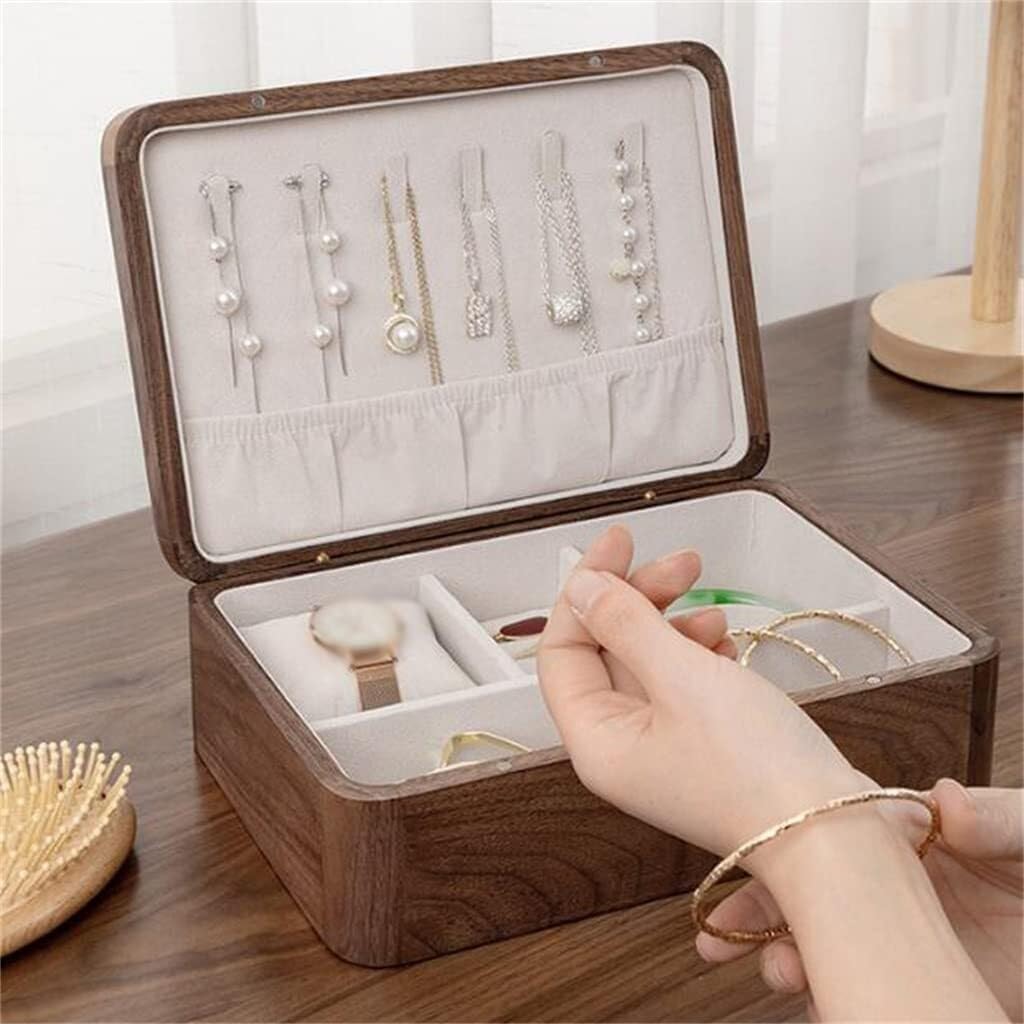 Wooden Jewelry Box Earrings Earrings Necklace Jewelry Box Retro Wooden Box Home Jewelry Storage Box