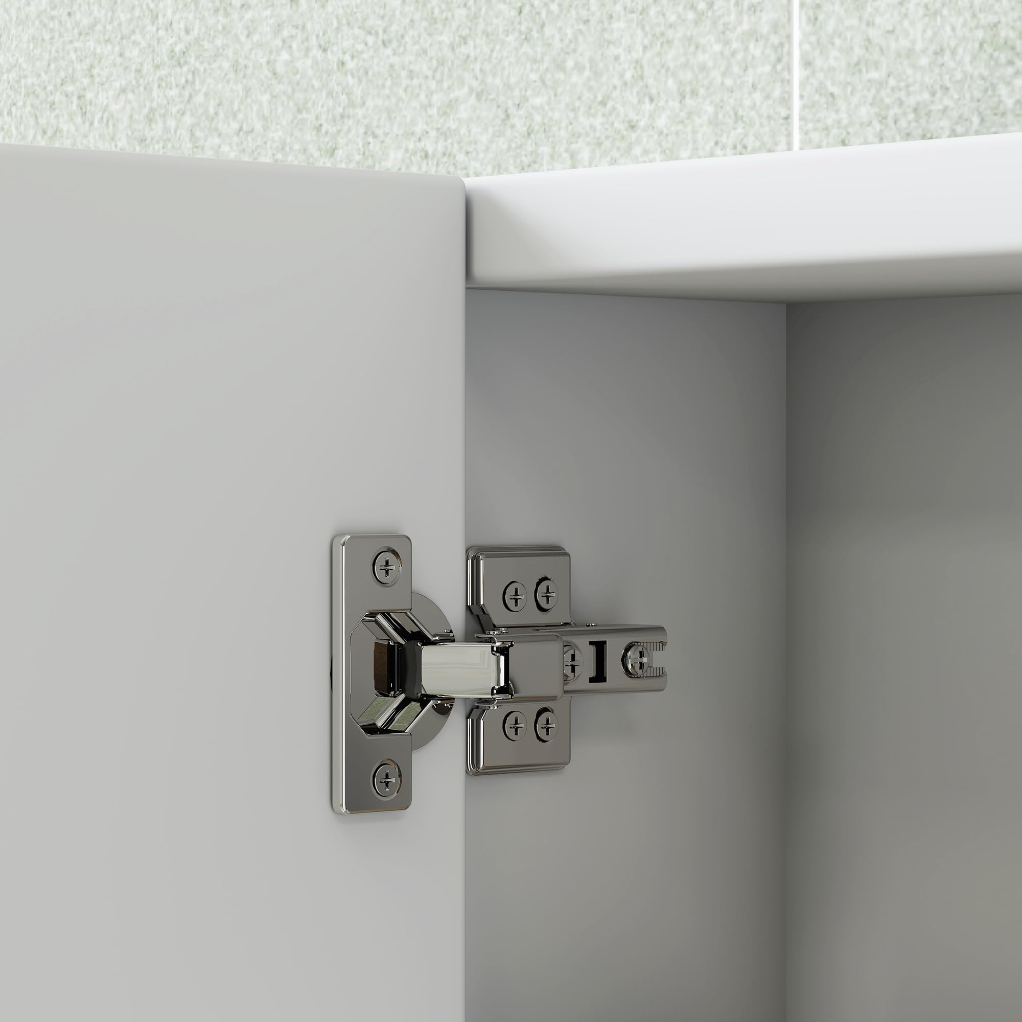 HOMCOM Armario de Baño con Espejo Armario de Pared para Baño de Colgar con 3 Puertas y Estantes Regulables 91,5x11,5x65 cm Blanco