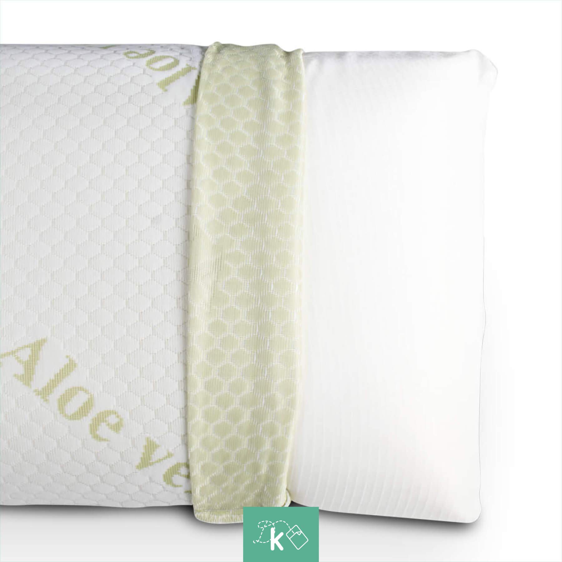 Dreaming Kamahaus Pack 2 Almohadas Visco Aloe Vera 75cm | Núcleo viscoelástico | Gran adaptabilidad | Funda Stretch Aloe Vera con Cremallera |