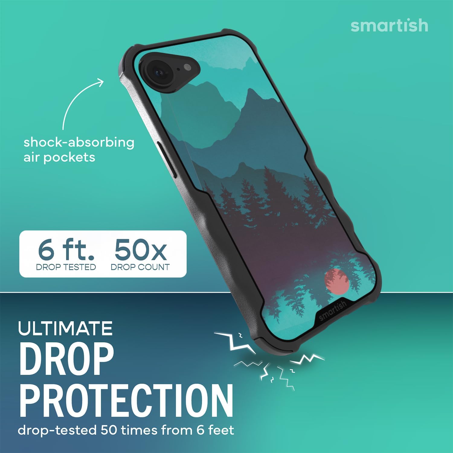 Smartish® iPhone 17e/16e MagSafe Case - Gripzilla Protective Magnetic Case for Men [Rugged + Tough] Military Grade Heavy Duty Grip Armor - Drop Tested for iPhone 17e/16e - Moving Mountains