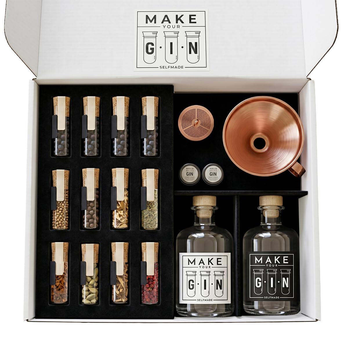 Make Your Gin Geschenkset - MEDITERRANE EDITION Gin zum Selbermachen - Botanicals + Bar Trichter + Anleitung mit Rezept