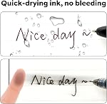 Deli Stylos en vrac, 50 Pack stylos à bille rétractables, 1.0MM Encre noire, écriture lisse, pas de saignement, poignée confortable pour la maison, Bureau & Utilisation scolaire