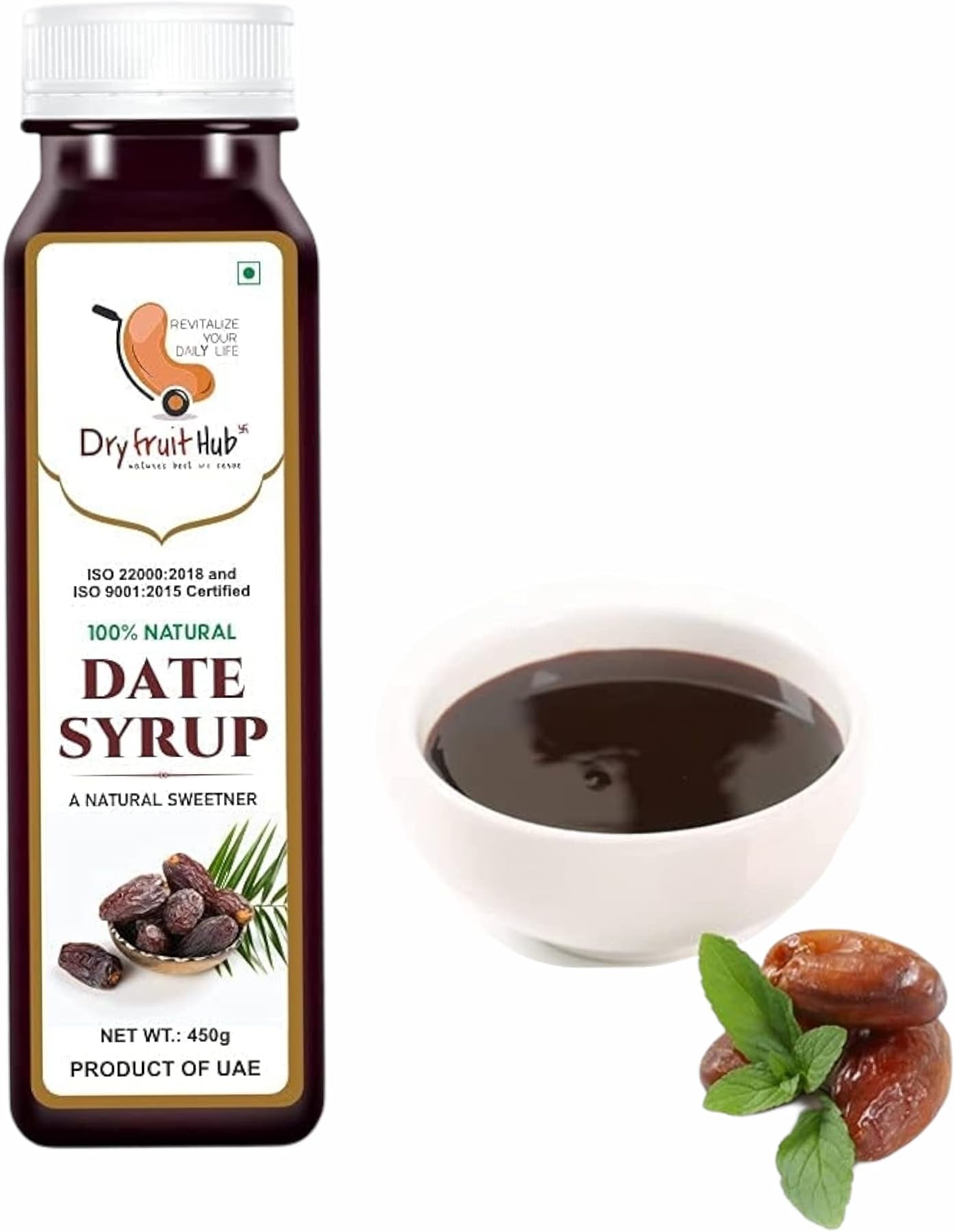 Dry Fruit Hub Date Syrup 450gm Natural Sweetener 100% Khajur Juice| No Added Sugar or Preservatives | Dates Syrup Ideal for Desserts, Pancakes & Baking