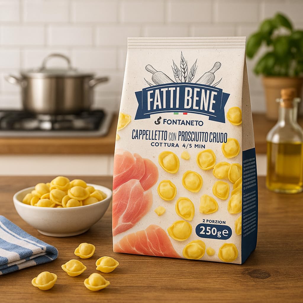 Fatti Bene Cappelletti Freschi 250g Ripieni Al Prosciutto Crudo – Pasta Ripiena Italiana Di Alta Qualità, Gusto Autentico E Artigianale – Confezione Multipla Da 6 O 12 Pezzi (6)