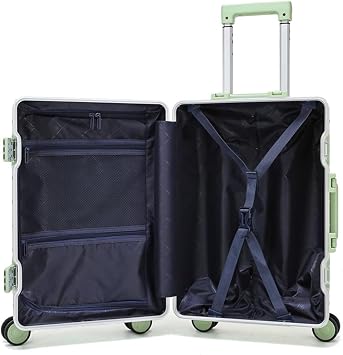 Cabin Luggage Hard Shell Luggage With Aluminum Frame,Polycarbonate Zipperless Universal Wheel Suitcase Travel Bag(G,24)