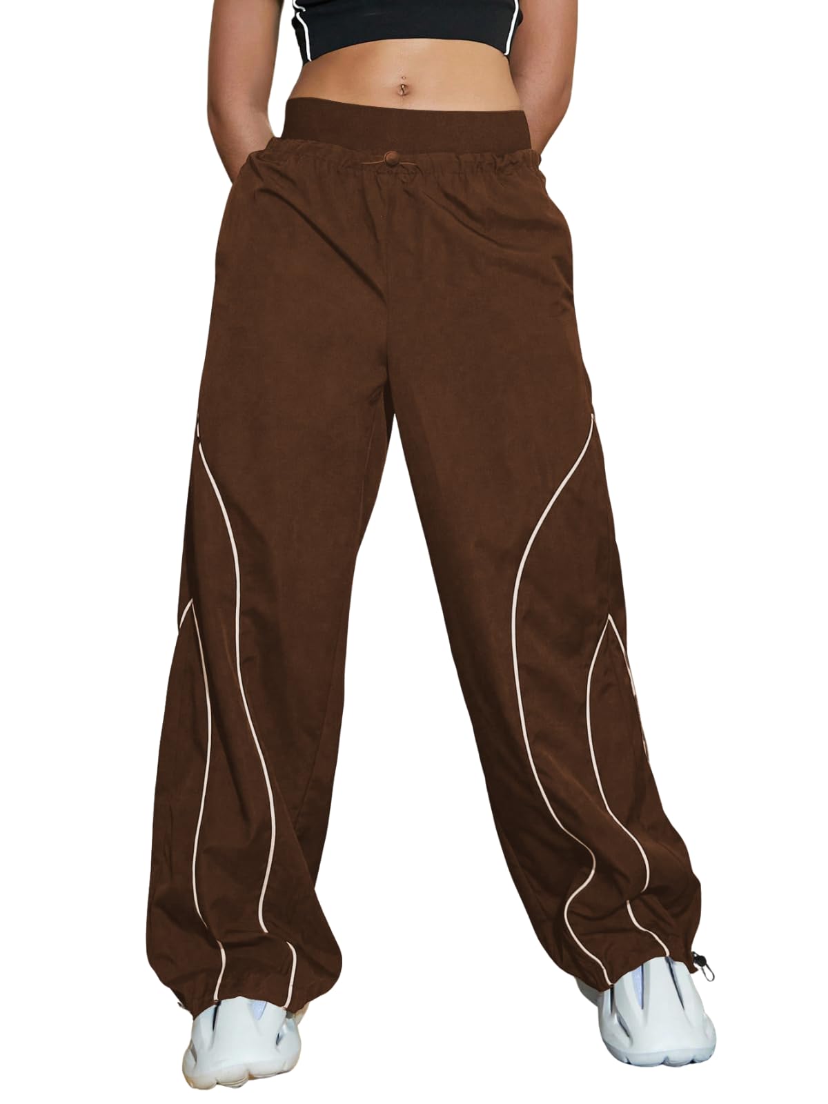 GRECIILOOKS Women's Wide Leg Baggy Joggers