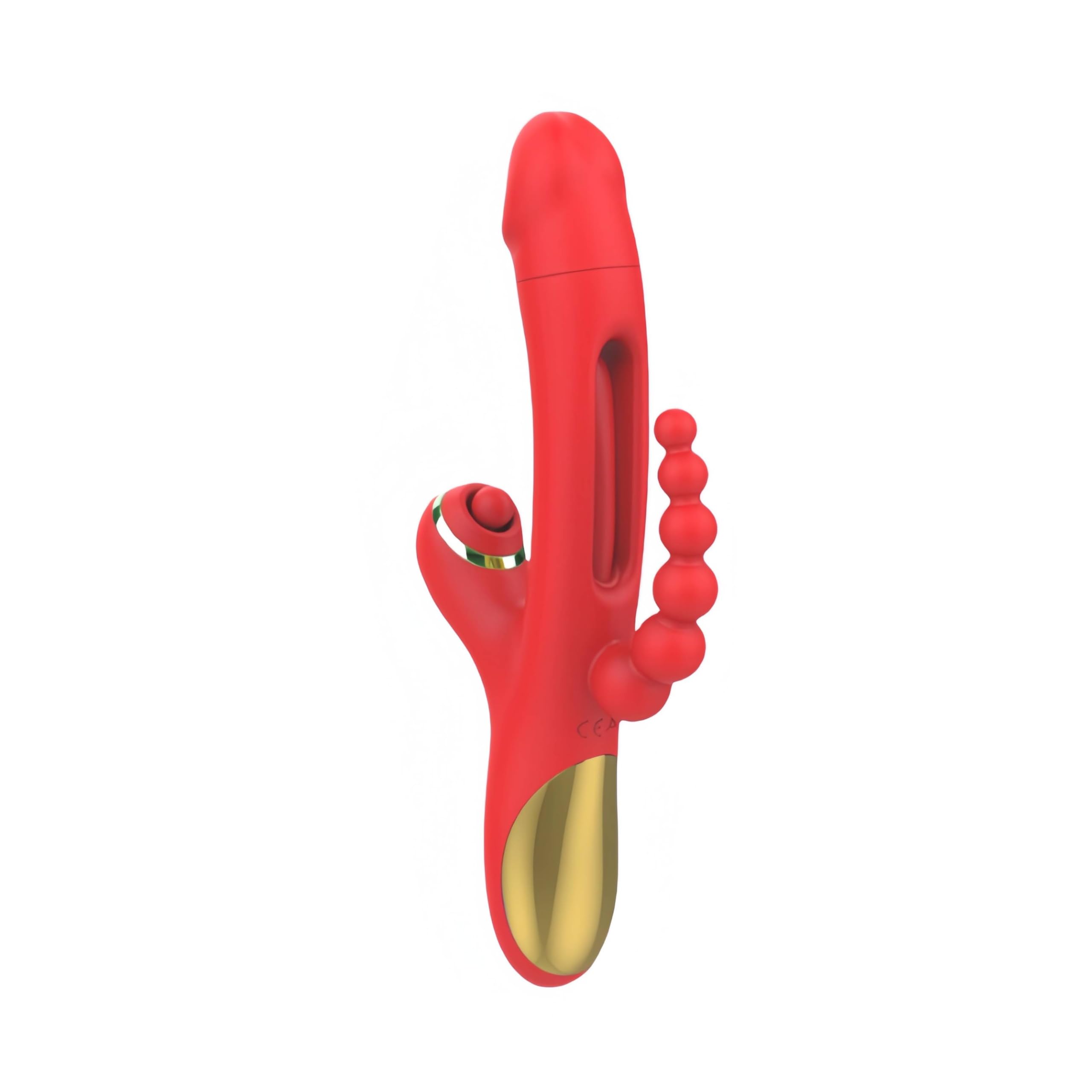 Vibrador 3 en 1 Le Plaisir Secret - Estimulador de Clítoris, Punto G y Zona Posterior, 7 Modos de Vibración, Silicona Médica, Recargable Magnético (Rojo)