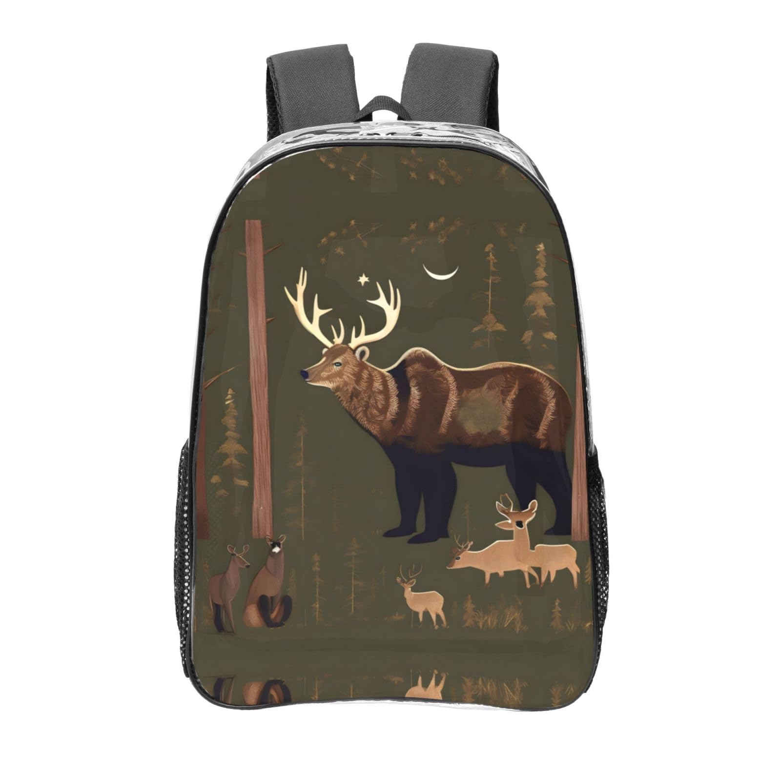 Sac à dos transparent noir avec poches compartiments Lodge Bear multiusage - 8
