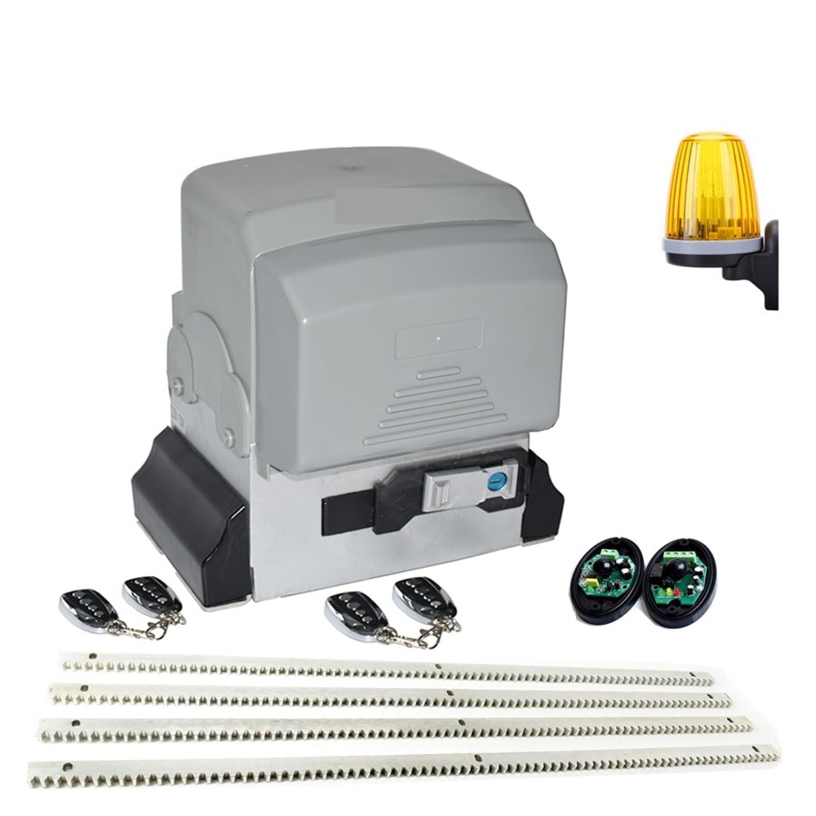 Zestaw do elektrycznego otwierania bramy, 1000W 2500kg Automatyczny moduł otwierania bramy przesuwnej GSM Zestaw z silnikiem 4m 5m Stalowe stojaki Sprzęt pilotami do bram przesuwnych(KIT9)