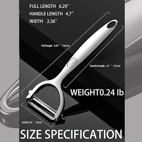 Miniatura 2 de Pelador de patatas pelador de verduras, mango antideslizante de acero inoxidable y cuchillas afiladas, trabajo colaborativo perfecto peeling