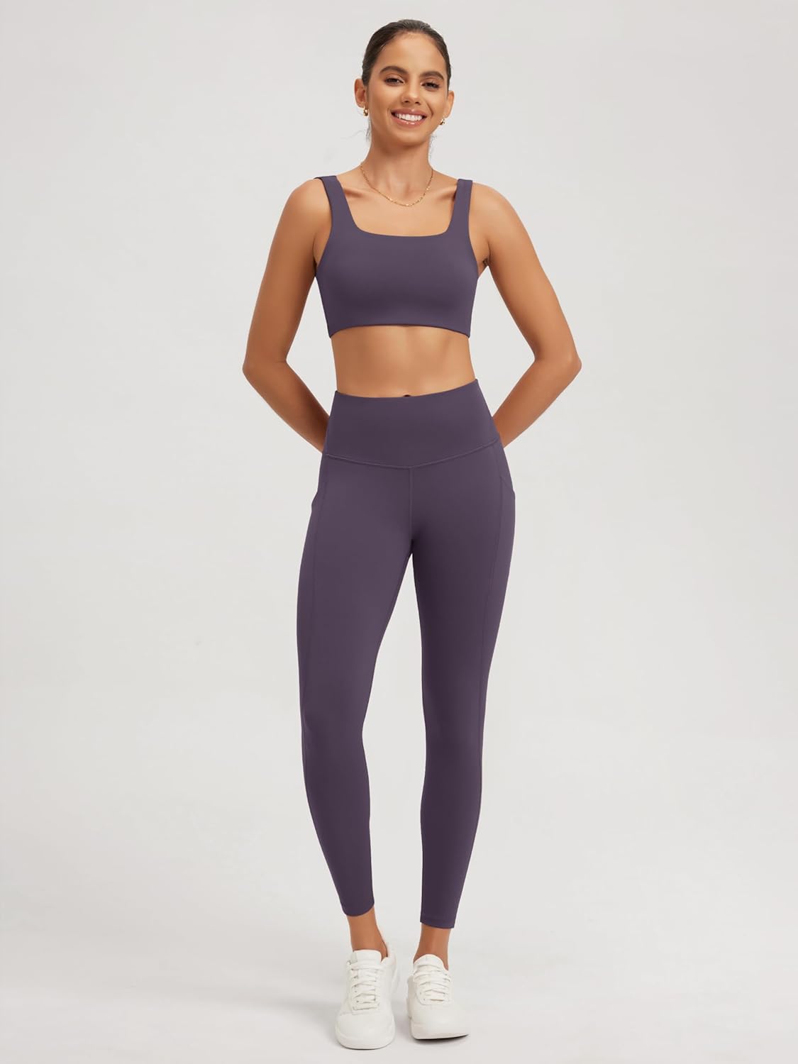 ODODOS Square Neck Sports Bra for Women Wirefree Non Padded Yoga Tank Workout Crop Tops - Image 4