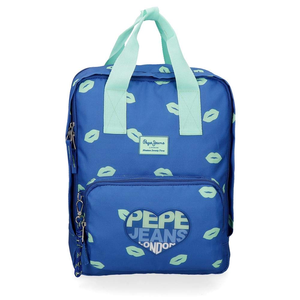 Pepe Jeans Ruth Mochila Portaordenador, Niñas, Azul, 30 x 40 x 13 cm