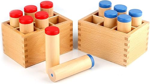 Juego de cilindros de sonido Montessori Sensorial Material Caja de sonido Juguete de desarrollo temprano con caja de madera