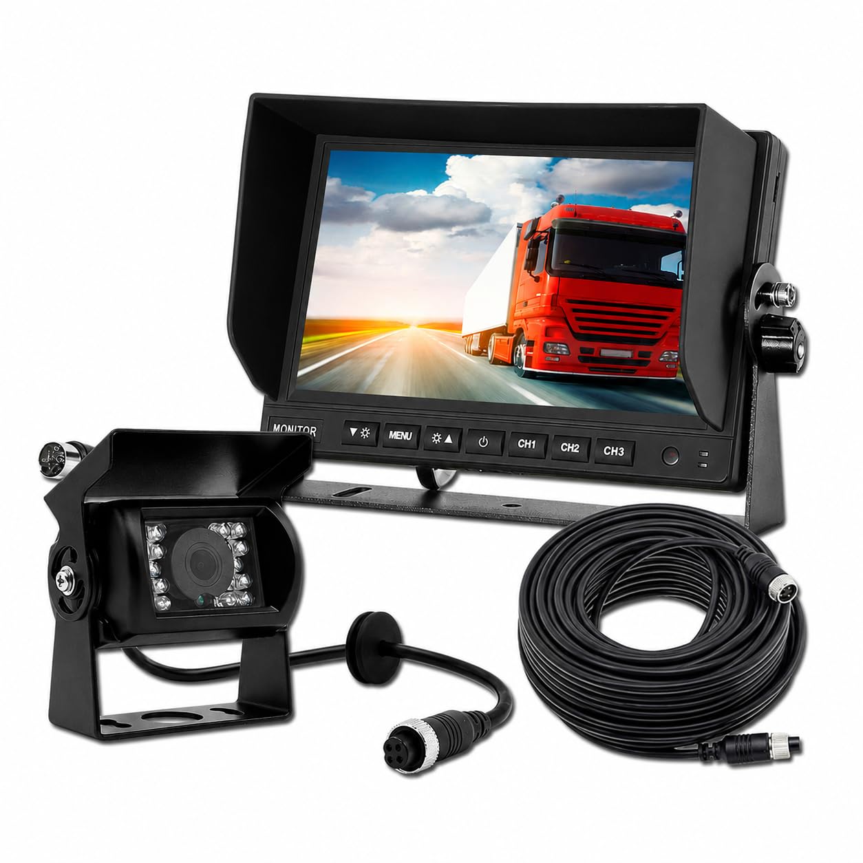 7 Inch AHD Waterproof IP67 Car Rearview Back up Reverse Parking Camera System Kit for Truck Bus (No Recording)-image-42