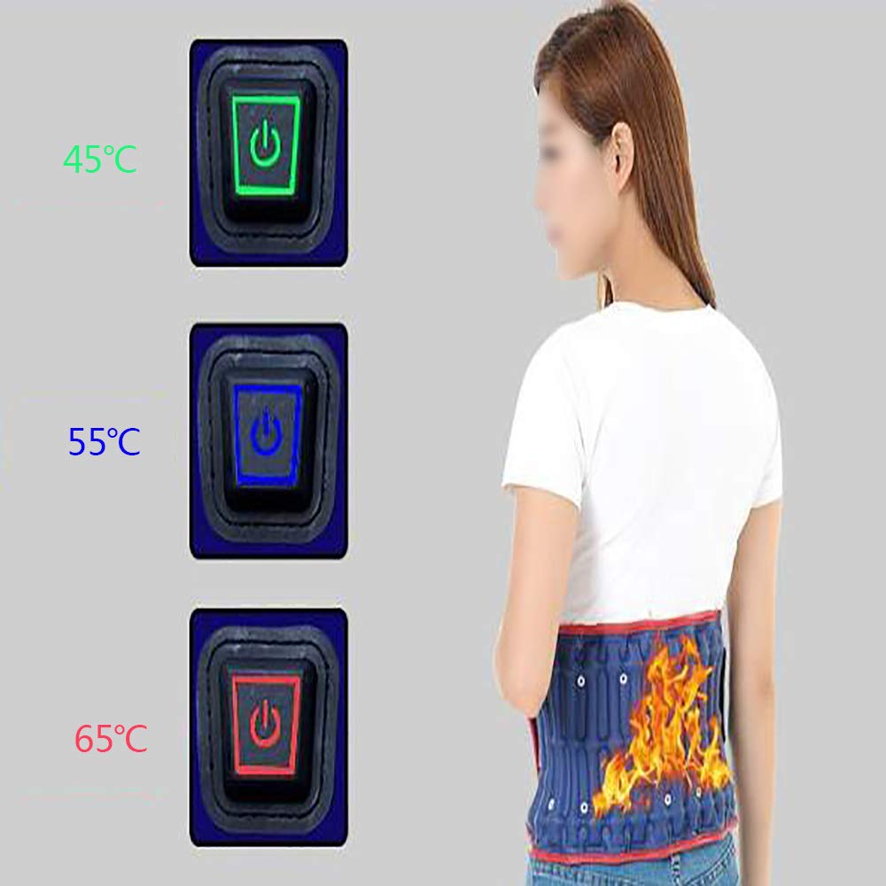 Faja Lumbar Fitness, para tracción de Hernia de Disco Lumbar, tensión Muscular Lumbar, cinturón de Soporte de Cintura Inflable, con Almohadilla de compresión Caliente de Carga,Azul