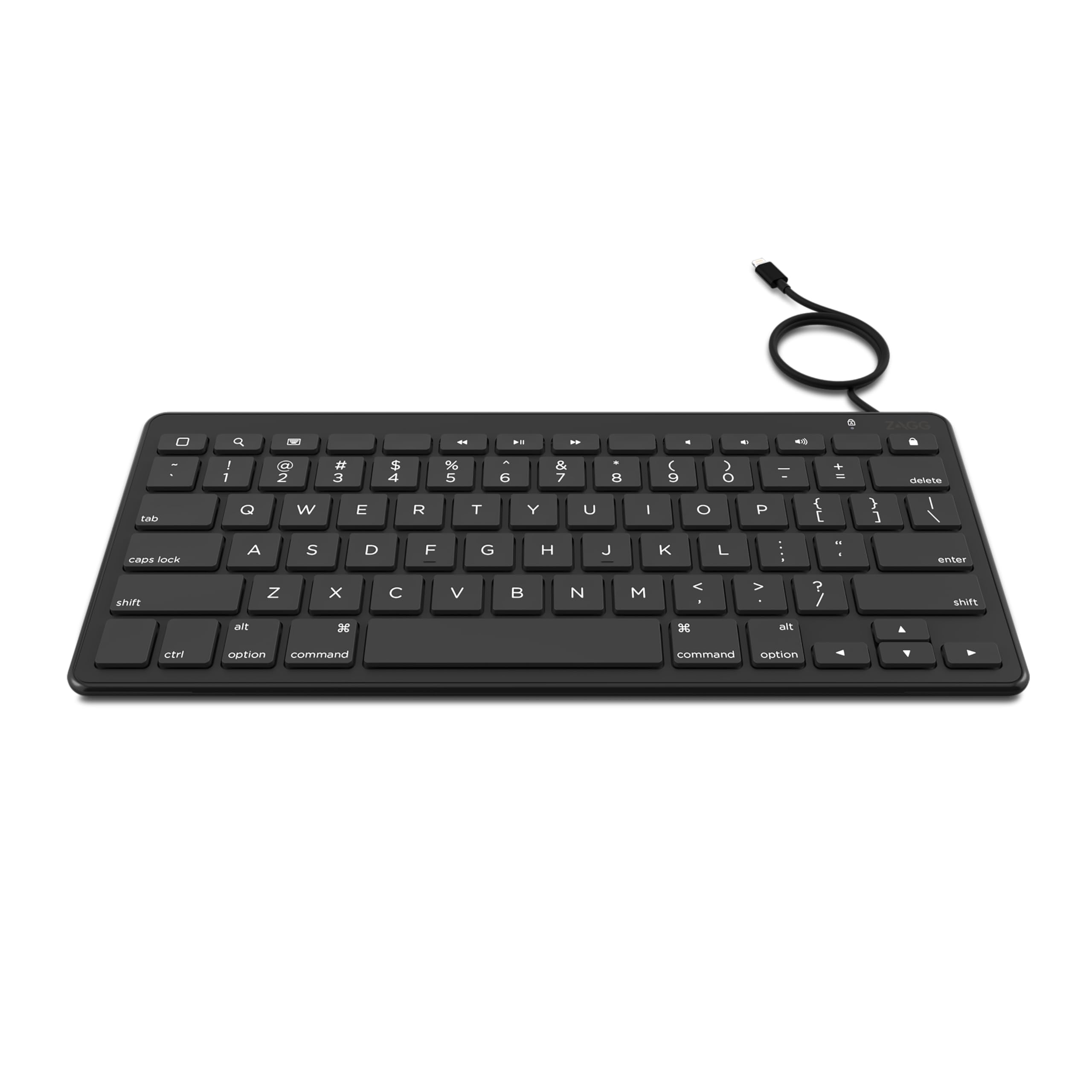 Zagg Wired Keyboard Lightning Connector Uk Qwerty For Iphone Ipad Mfi-Certified 848467070187