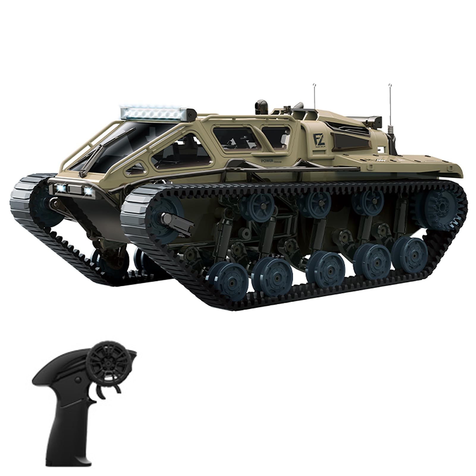 Pretfy Réservoir télécommandé, Jouets de Cascade Tout-Terrain Rotatifs à