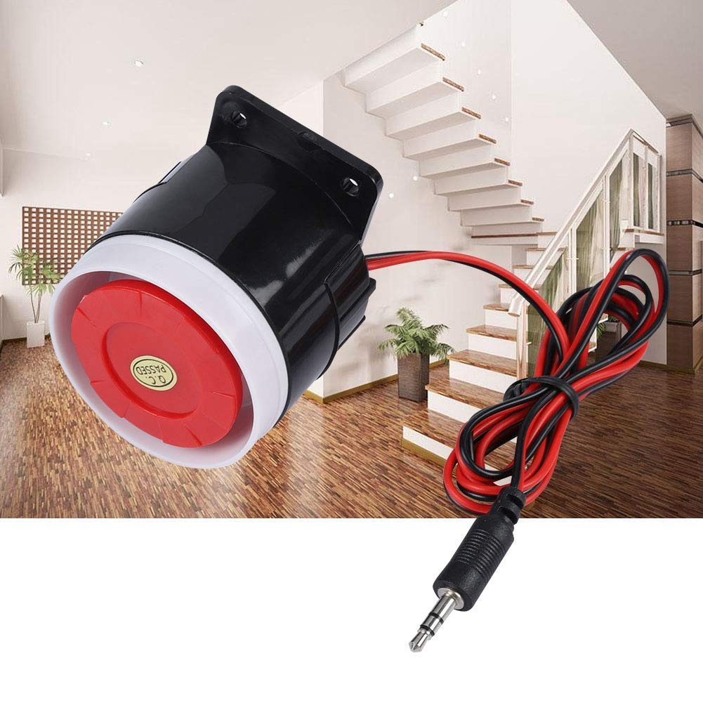 12V DC Mini Red Wired Horn Sirena, di Allarme Acustico Corno di Avvertimento per la Sicurezza Domestica 120dB