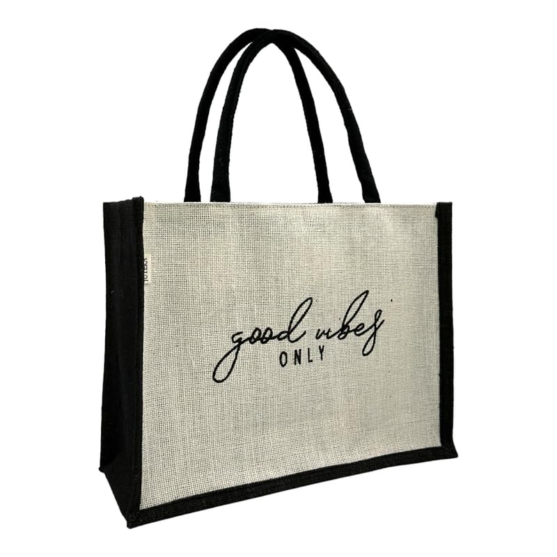 JUTEKA Unisex-Adult Quote Printed Jute Bag For Lunch, Office, Grocery, Picnic, Tiffin, Shopping Hand Bag With Padded Cotton Handles (White) (B0CY5GSGGY) Amazon Price History, Amazon Price Tracker