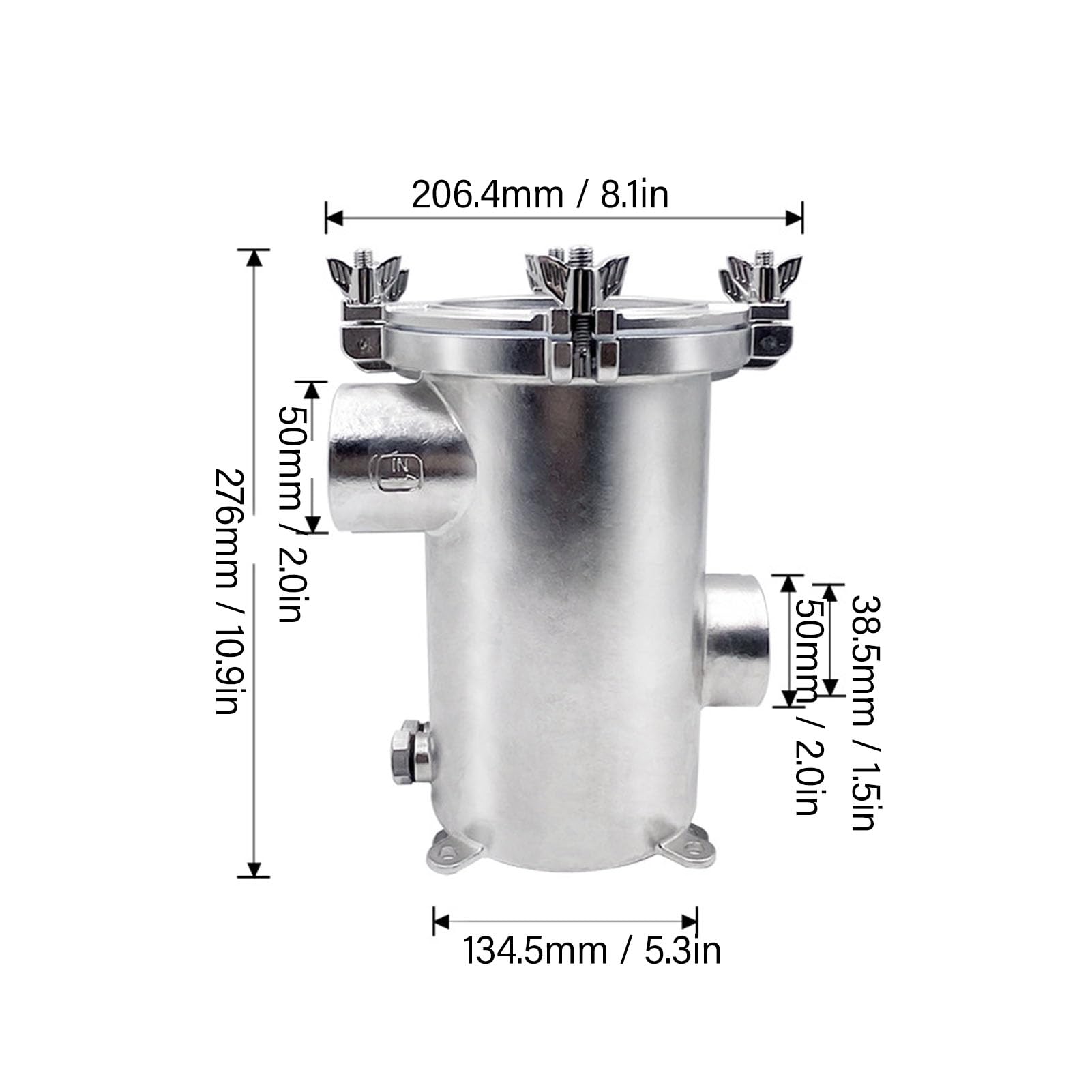 Marine-Wassersieb aus Edelstahl 316, hocheffizienter Meerwasserfilter mit rostfreiem Design für Boot, Yacht, Schiff, Marine-Hardware-Beschläge (Kleine Größe)