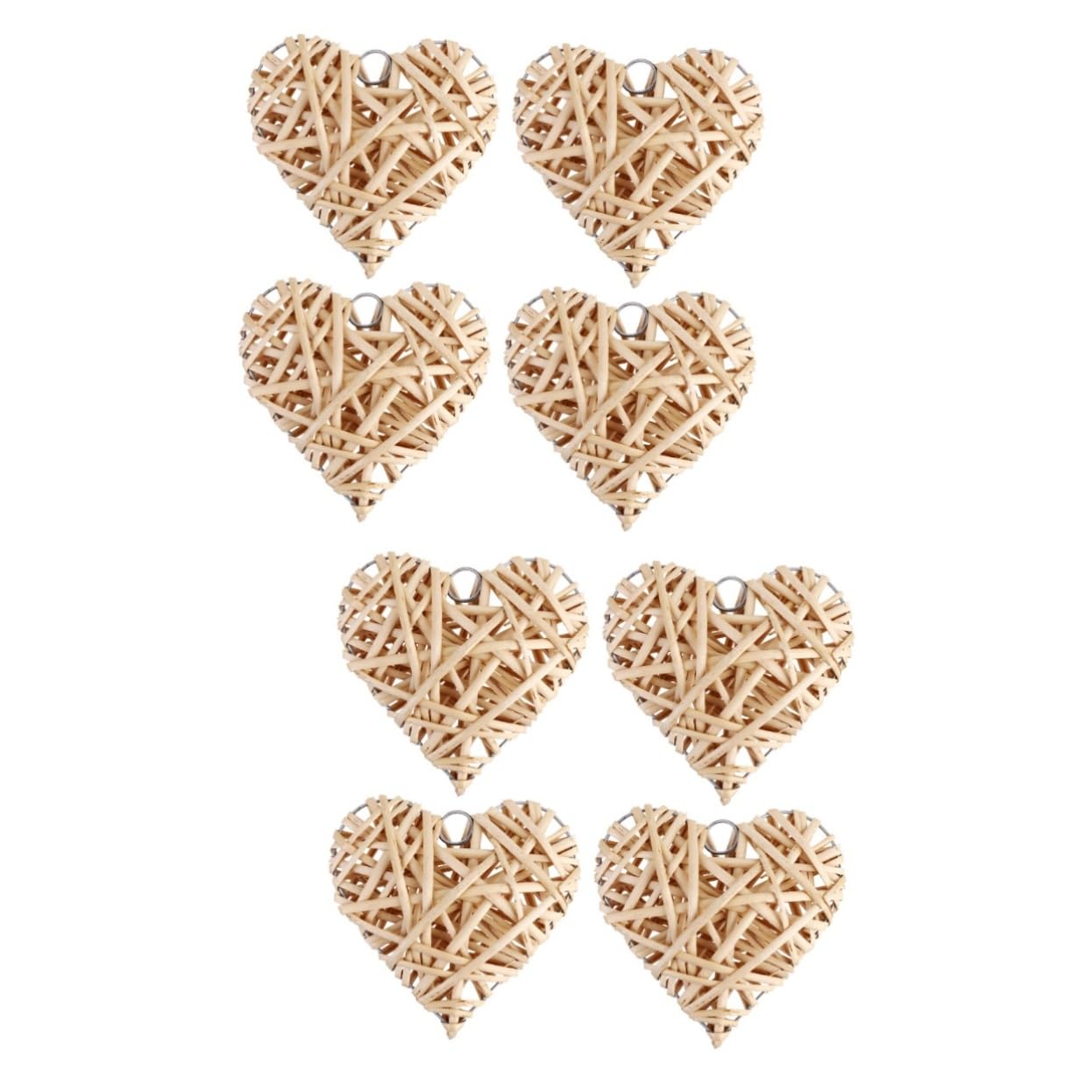 Ciieeo 2 Juegos De Colgantes De Corazón De Ratán Tejido Grandes Corazones Decorativos para El Hogar Fiestas Y Salas De Estar (4 Unidades)