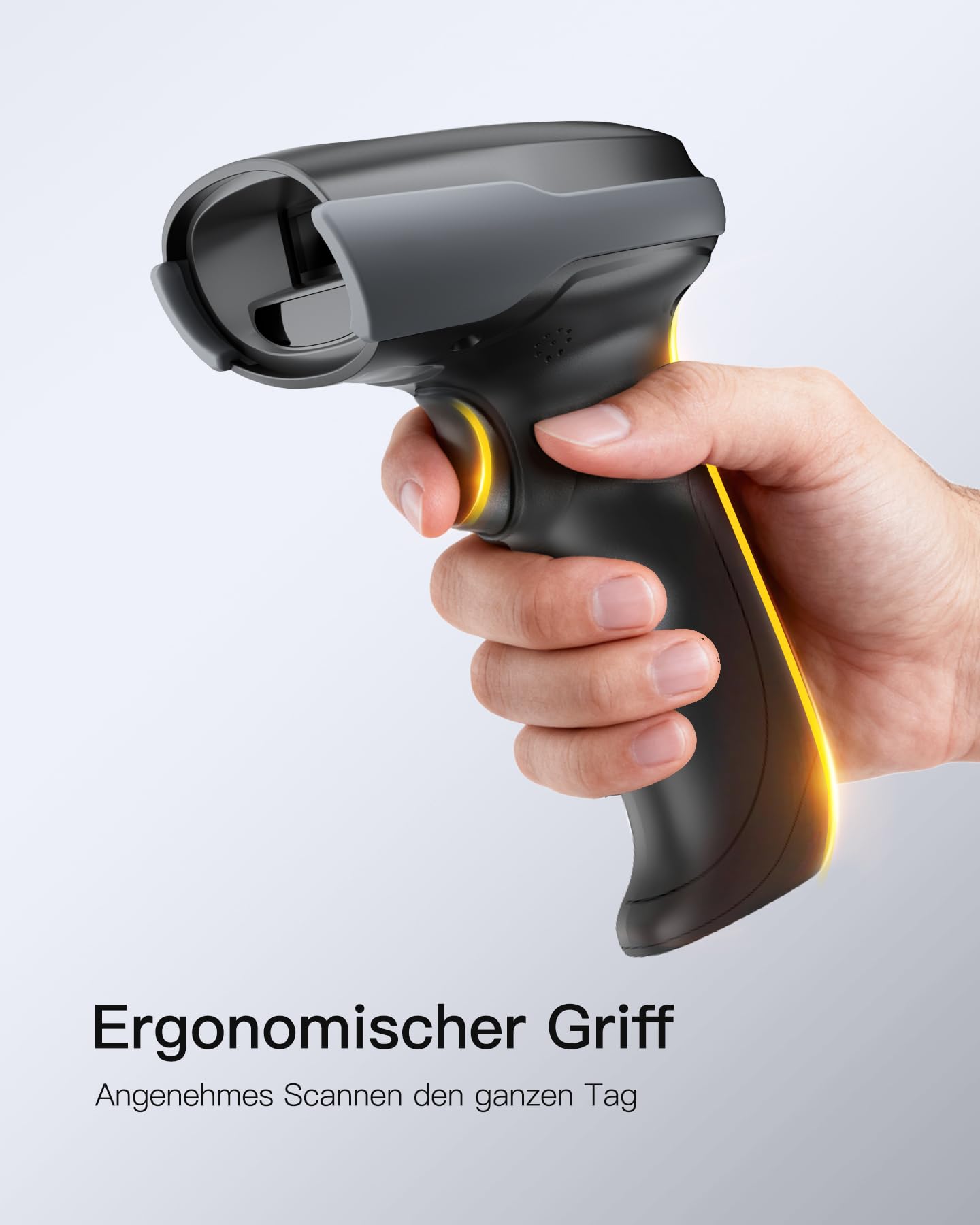 Inateck Barcode Scanner Kabellos 2D PDF417, QR Code Scanner mit 2 x 2000mAh Austauschbaren Akkus, mit Ladestation, mit Bluetooth und Kabel USB, Kompatibel Android iOS, für Lagerhaltung und Logistik
