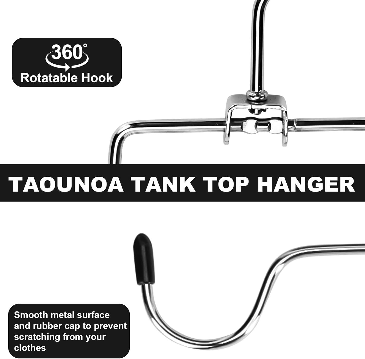 POZEAN Tank Top Hanger 4 Pack, Space Saving Bra Hangers, Non-Slip Closet Organizers and Storage for Camisoles Swimsuits Scarves Ties Strappy Dress