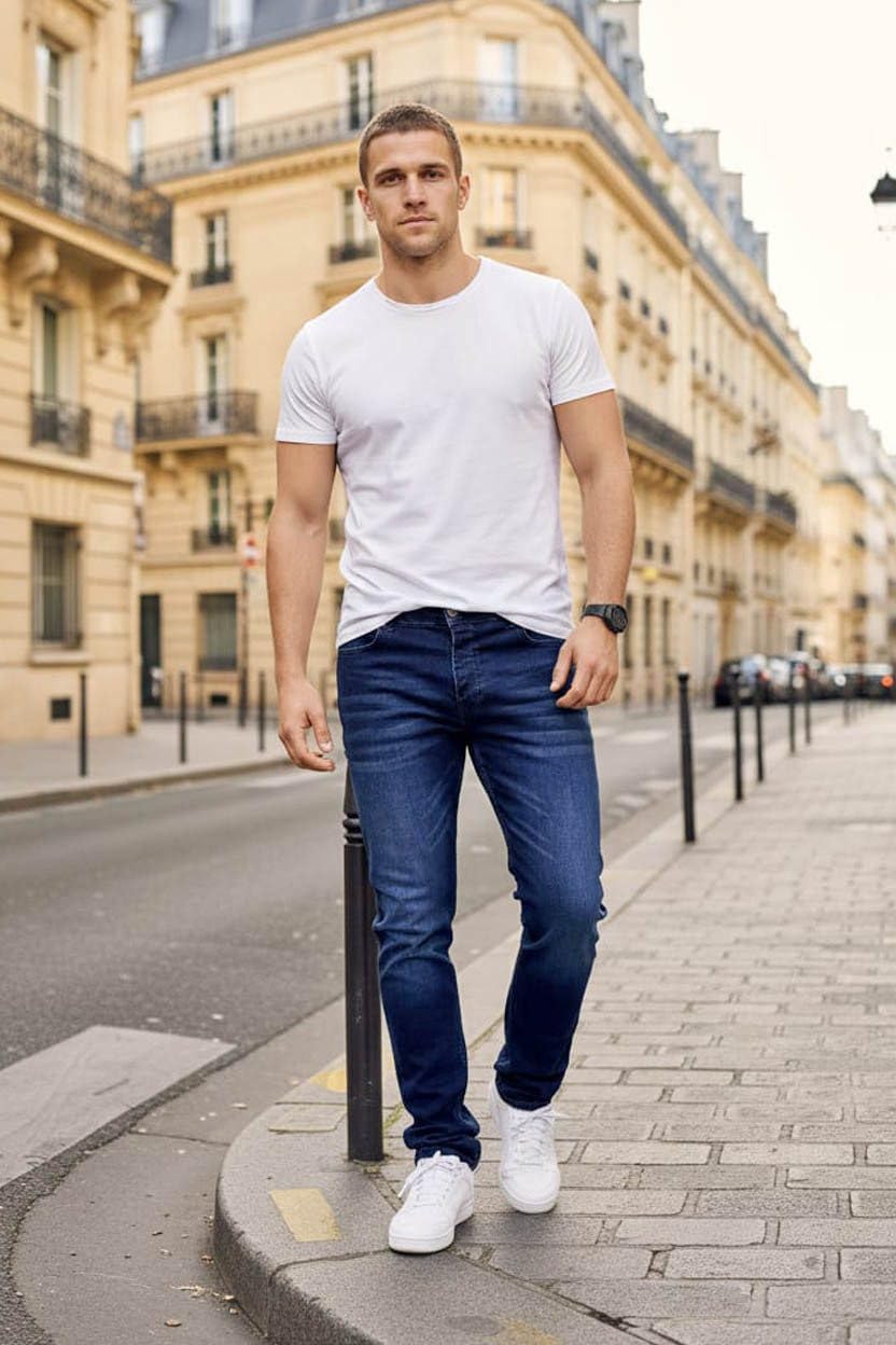 Reslad Jeans Herren Regular Fit I Jeanshose mit Stretch Männer Herren Hose I 5-Pocket Straight-Cut RS-2125