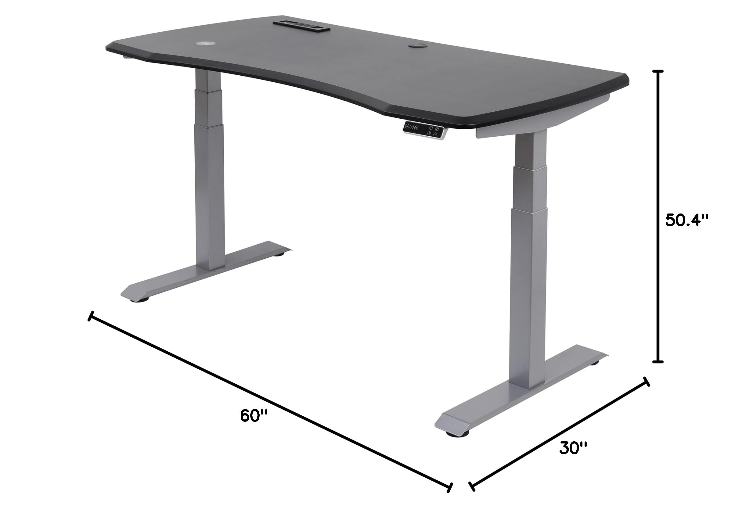 WorkPro Electric 60 W Height-Adjustable Standing Desk with Wireless Charging Black — view 3