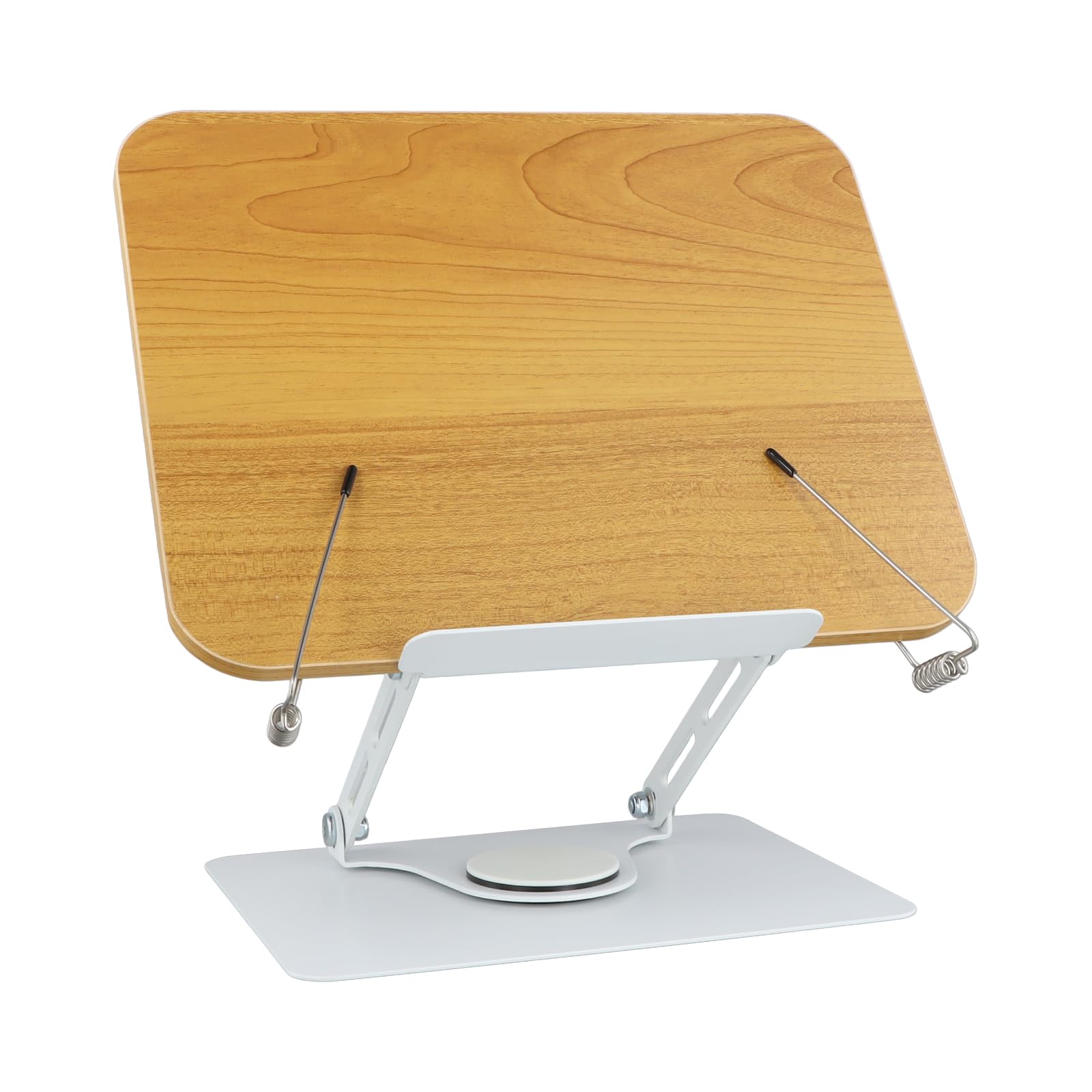 Litinliv Atril para Libros, Soporte de Libro para Lectura, Soporte de Libro para Lectura con Base Giratoria de 360°, Soporte Libro, Atril Lectura Ajustable para Libros/Revista/Recetas/Partituras