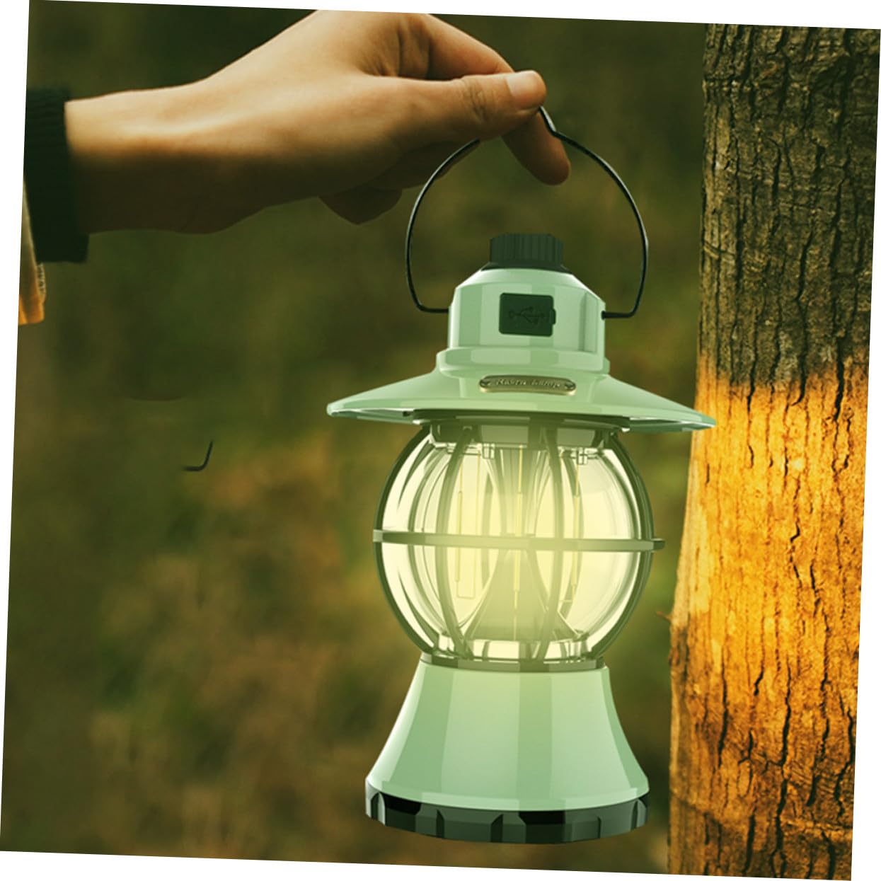 BESPORTBLE Verschleißfeste Tragbare Campinglampe Vintage Zeltleuchte aus Robustem Material mit Griff zum Aufhängen für Outdoor Camping Wandern
