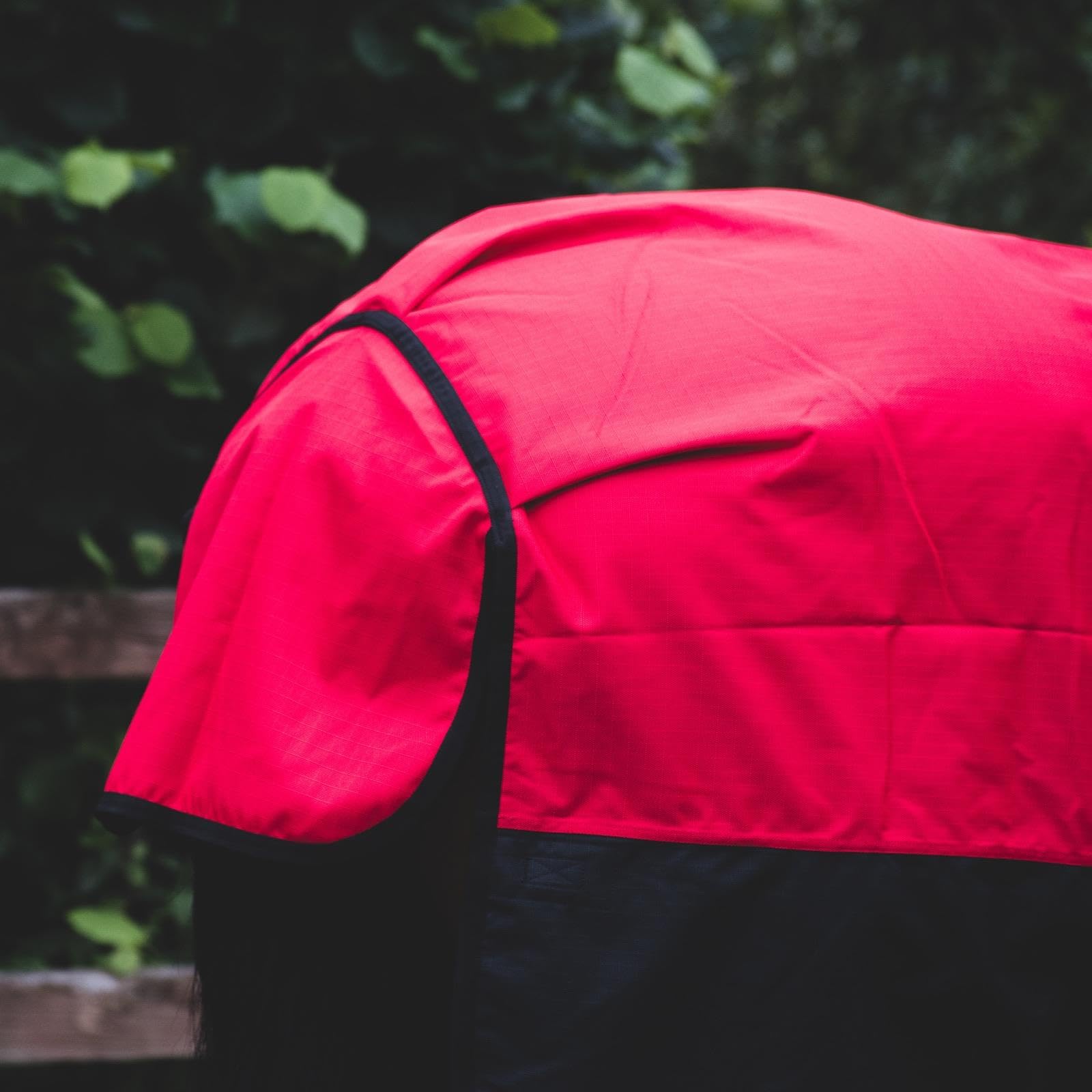 Equitack 1200D Winterdecke Pferd, 155cm | Regular Regendecke Pferd mit Fleece Lining | wasserdichte Outdoordecke Pferd | Red/Black