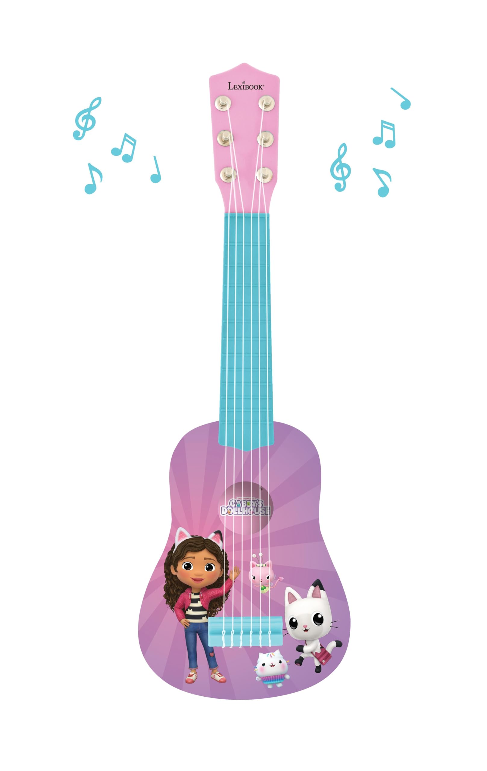 Lexibook, Gabby's Dollhouse, My first guitar for children 6 nylon strings, 53 cm / 21'', Guide included, Pink, K200GDHLXB - Image 3