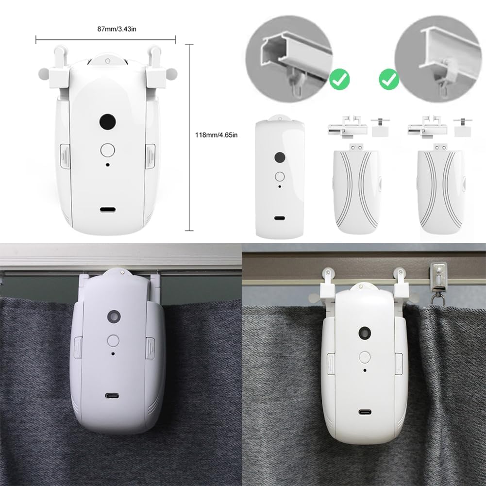 Smart Curtains Robot Binari T/U-Rail Apritende automatico Motore for tende telecomandato(Double)